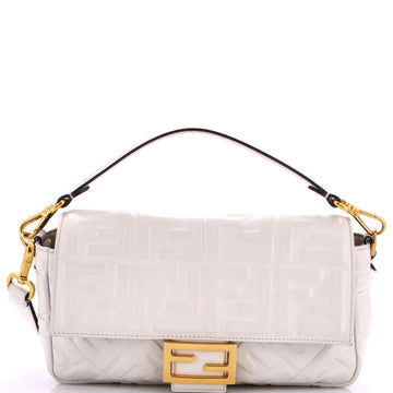 Baguette NM Bag Zucca Embossed Leather Medium