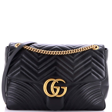 GG Marmont Flap Bag Matelasse Leather Large