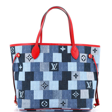 Neverfull Tote Damier and Monogram Patchwork Denim MM