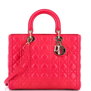 Lady Dior Bag Cannage Quilt Lambskin Large