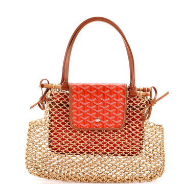 Aligre Bag Raffia Net with Coated Canvas