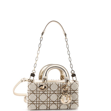 Lady D-Joy Bag Cannage Pearl Beaded Leather Micro