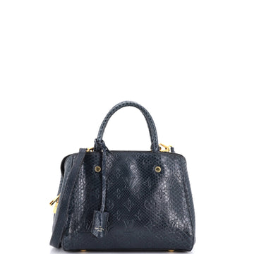 Montaigne Handbag Monogram Embossed Python BB