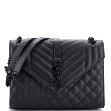 Classic Monogram Envelope Satchel Mixed Matelasse Leather Medium