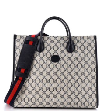 Structured Top Handle Open Tote GG Coated Canvas Medium