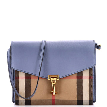 Macken Crossbody Bag Leather and House Check Canvas Small
