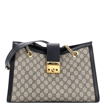 Padlock Chain Tote GG Coated Canvas with Leather Medium