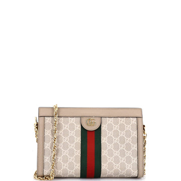 Ophidia Chain Shoulder Bag GG Coated Canvas Small