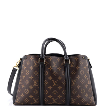 Soufflot Tote Monogram Canvas with Leather MM