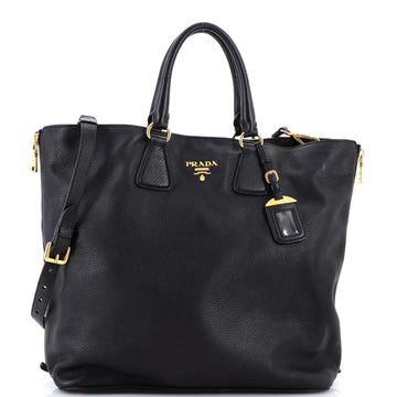 Side Zip Convertible Tote Vitello Daino Large