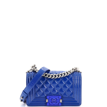 Boy Flap Bag Quilted Plexiglass Patent Small