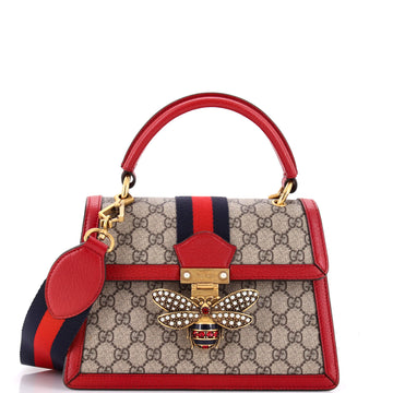 Queen Margaret Top Handle Bag GG Coated Canvas with Leather Small