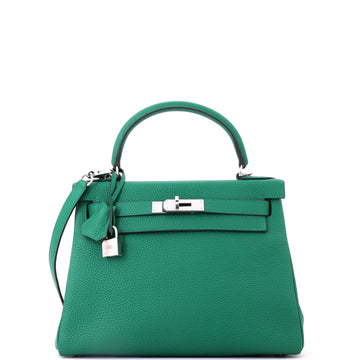Kelly Handbag Vert Vertigo Togo with Palladium Hardware 28