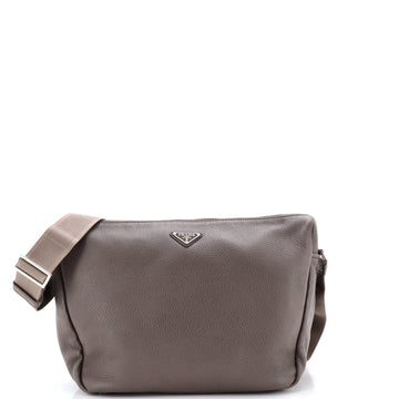 Zip Shoulder Bag Vitello Daino Large
