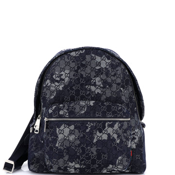Zip Front Pocket Backpack Camouflage GG Denim