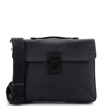 S Lock Briefcase Monogram Taurillon Leather