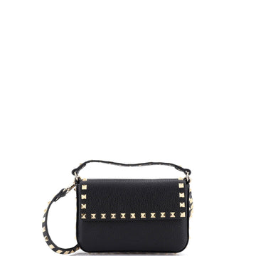 Rockstud Top Handle Crossbody Pouch Leather Mini