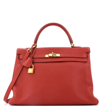 Kelly Handbag Sienne Clemence with Gold Hardware 35