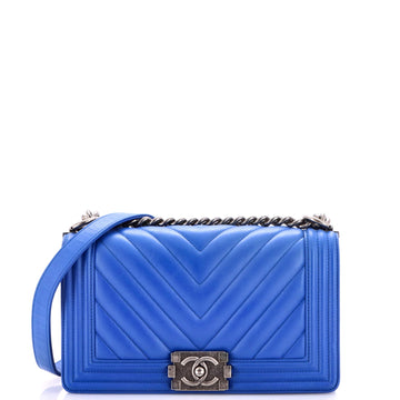 Boy Flap Bag Chevron Calfskin Old Medium