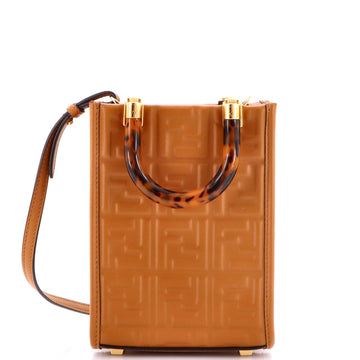 Sunshine Shopper Tote Zucca Embossed Leather Mini