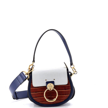Tess Bag Crocodile and Lizard Embossed Leather Small