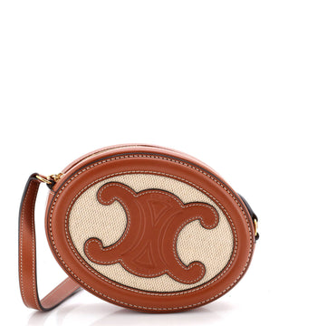 Triomphe Oval Crossbody Bag Canvas and Leather