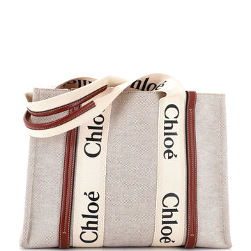Woody Tote Canvas with Leather Medium