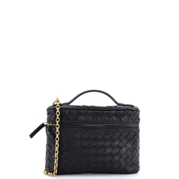 Soft Chain Vanity Case Intrecciato Leather Small