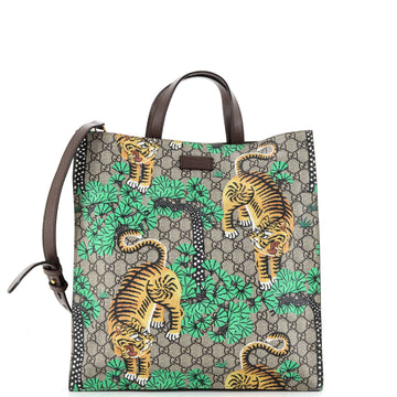 Convertible Soft Open Tote Bengal Print GG Coated Canvas Tall