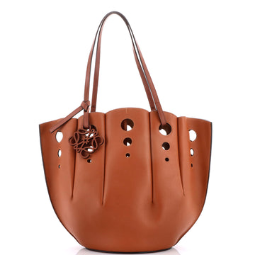 Shell Tote Perforated Leather Large