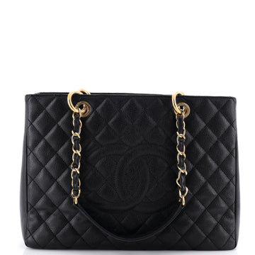 Grand Shopping Tote Quilted Caviar