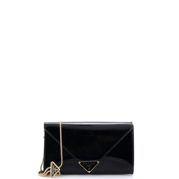 Triangle Logo Envelope Chain Clutch Patent Mini