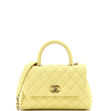 Coco Top Handle Bag Quilted Caviar Mini