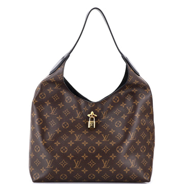 Flower Hobo Monogram Canvas with Leather