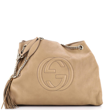 Soho Chain Strap Shoulder Bag Leather Large