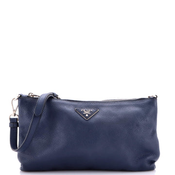 Flat Zip Crossbody Bag Vitello Daino Mini