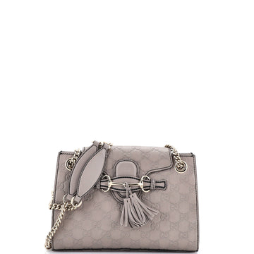Emily Chain Flap Shoulder Bag Guccissima Leather Small