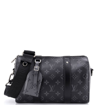 City Keepall Bag Reverse Monogram Eclipse Canvas