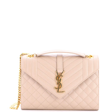 Classic Monogram Envelope Satchel Mixed Matelasse Leather Medium