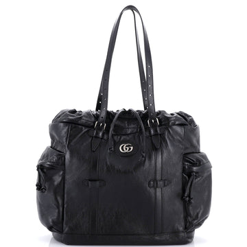 Tonal GG Drawstring Tote Leather