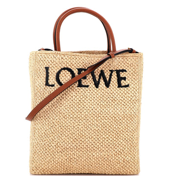 A4 Tote Raffia and Leather North South