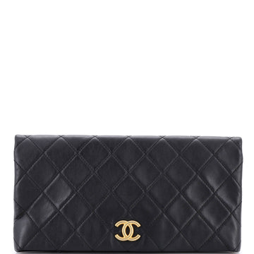 CC Foldover Clutch Quilted Lambskin Large