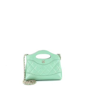 31 Shopping Bag Clutch with Chain Quilted Lambskin Small