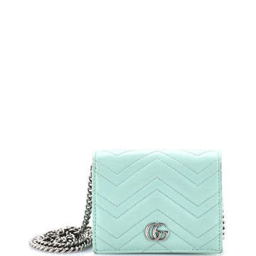 GG Marmont Card Case on Chain Matelasse Leather