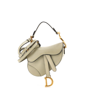 Saddle Handbag with Strap Leather Micro