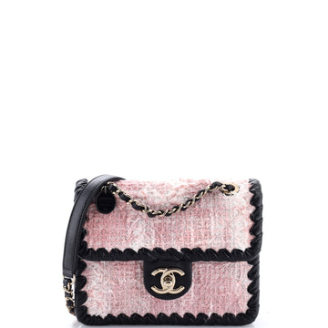 My Own Frame Flap Bag Quilted Tweed with Braided Calfskin Mini