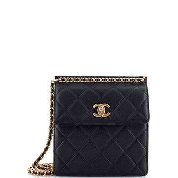 Top Chain CC Square Crossbody Bag Quilted Caviar Small