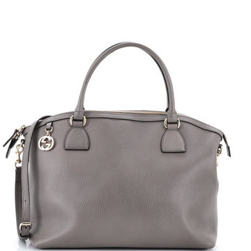 GG Charm Convertible Dome Satchel Leather Medium