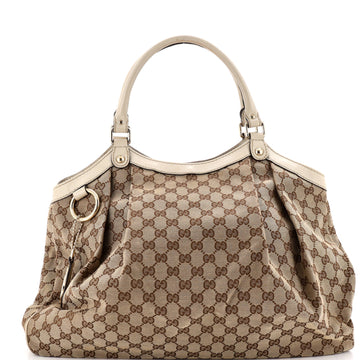 Sukey Tote GG Canvas with Leather Large
