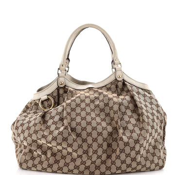 Sukey Tote GG Canvas with Leather Large